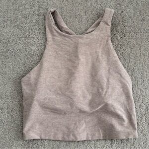 Beyond Yoga Spacedye Focus Cropped Tank in Chai - Size S